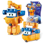 Super Wings Transformer Aeroplane Marty, Hauteur env. 12,7 cm, Figures d'action 2 en 1, Avion Jouet et Figurine de Robot pour garçons et Filles à partir de 3 Ans, Orange