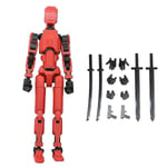 T13 Action Figure Titan 13 Action Figure Robot Action Figure3D Printed Action Black Red