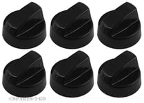 6 x STOVES Black Oven Cooker Hob Flame Burner Hotplate Control Switch Knobs