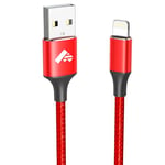 Aioneus Câble iPhone Chargeur iPhone 2M Certifié MFi Cable Lightning USB Cable iPhone Nylon Tressé Fil Chargeur iPhone Rapide Cordon pour iPhone 11 12 13 14 Pro XS Max XR 8 Plus 7 6s 6 Se iPad