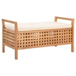 AUCUNE Malle de rangement Style contemporain - Coffre jardin 93x49x49 cm Bois noyer massif élégant ♫72691