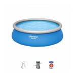 Piscine autoportante Fast Set™ ronde 457 x 122 cm avec filtre à cartouche, échelle - Bestway