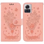 Yhteensopiva Motorola Moto Edge 30 Ultra Wallet Case Flip Pu Nahka Emboss Rose Flowers Magnetic Kickstand korttipaikan kannen kanssa