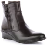 Ecco Felicia Dual Zip Chelsea Flat Ankle  Womens Boots Black UK 3 - 8