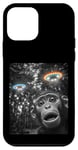 Coque pour iPhone 12 mini Singe de nuit Selfie avec extraterrestre OVNI pour hommes, femmes, garçons, filles, enfants