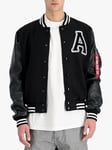 Alpha Industries PU College Bomber Jacket, Black