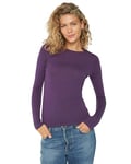 DANISH ENDURANCE Thermal Tops Womens, Merino Wool Base Layer Thermal Long Sleeve Top Women, Warm Winter Thermals, Purple, S