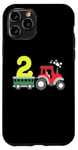 Coque pour iPhone 11 Pro Tracteur agricole 2ème anniversaire 2 ans pour tout-petits garçons enfants