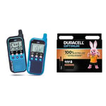 Vtech-KidiTalkie-Bleu-Talkie-WalkieenfantsAvecÉcranEtJeux,JouetÉlectroniqueÉducatif–VersionFrExclusivitésurAmazon + Piles AAA Duracell Optimum (lot de 8) - Piles Alcalines 1,5V - Jusqu’à 100% plus lon