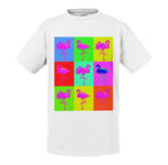 T-Shirt Enfant Mosaïque De Flamants Roses Pop Art Colorés Pep's Moderne Animaux