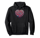 Cute Heart with Flowers and Hearts for Valentine's Day Pullover Hoodie