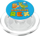 Birthday Boy 5 Year Old Birthday Rex, Dinosaur PopSockets PopGrip for MagSafe