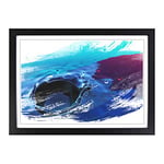 Big Box Art Water Drops V2 Framed Wall Art Picture Print Ready to Hang, Black A2 (62 x 45 cm)