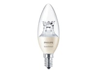 Philips Sceneswitch - Led-Lyspære - Form: B38 - Klar Finish - E14 - 6 W (Ekvivalent 40 W) - Klasse A+ - Ekstra Varmt Hvitt / Svært Varmt Hvitt / Varmt Hvitt Lys - 2200/2500/2700 K - Blank