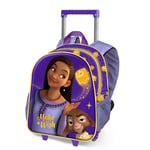 Disney Wish, Asha et la Bonne Étoile Star-Sac à Dos 3D à roulettes Petit, Lilas, 26 x 34 cm, Capacité 12,5 L