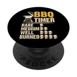 BBQ Timer Rare Medium Well Burned Grilling PopSockets PopGrip Interchangeable