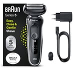 Braun Series 5 Electric Shaver, Foil Shaver With 3 Flexible Blades, 100% Waterproof, Wet & Dry Electric Razor for Men, 50-W1000s, White Rated Which? Best Buy