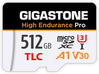 Carte Micro SD GIGASTONE 512 Go, Haute Endurance Pro Series Vitesse jusqu'à 100 Mo/s, Compatible avec Redtiger Rove Viofo Vantrue, Pruveo, Arifayz, caméra embarquée, MicroSDXC UHS-I A1 V30 U3.[G590]