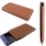 caseroxx Business-Line Poche pour Sony Xperia M2 en brun fait de Cuir artificiel