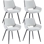 Wahson Office Chairs - Chaises de Salle à Manger Lot de 4 Chaise Salle a Manger Fausse Fourrure Chaise de Cuisine Moderne avec Dossier Bois, Pied