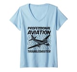 Womens Avionics Cockpit Aviation - Flight Engineer V-Neck T-Shirt