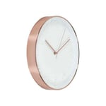 Horloge ronde cuivrée et blanche 30.5 cm