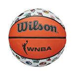 Wilson Ballon de Basket, WNBA ALL TEAM, Extérieur, Caoutchouc, Taille : 6, Brun/Blanc