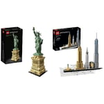 LEGO 21042 Architecture Statue of Liberty Model Building Set & 21028 Architecture New York City Model Set, Skyline 4 Buildings and Minature Statue of Liberty, Construction Collectible Gift Idea, Other