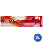 3x Wella Color Touch , Vibrant Reds 55/54, 60 ML Couleur Pour Cheveux Rouge