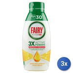 3x Fairy Dishwasher Gel 600 Ml Platinum Lemon Extra Shine