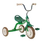 Italtrike - Tricycle Super Touring - 10 Pouces - avec Grand Cale-Pied Arrière - Selle avec Dossier, Réglable 3 Positions - Dès 2 Ans - Look Vintage - Couleur Vert