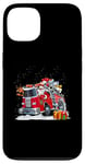 iPhone 13 Firefighter Santa Fireman Driving Fire Truck Merry Christmas Case