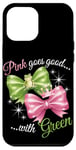 iPhone 12 Pro Max Pink Green Bow Tie Frog Princess Fun Outfit Case