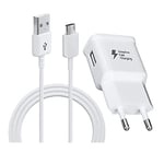 Chargeur de Charge Rapide AFC 15 W 2 A avec 1,2 m Micro USB 2.0 Câble de Charge Rapide pour Galaxy S7 Edge S6 Edge S4 S3 A6 J7 J6 J5 J3 Note5/4/2 Tab S Tab S2, Remplacement Original Chargeur Rapide