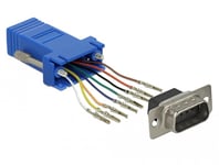 Delock Adapter Sub-D 9 pin male to RJ45 female Assembly Kit - seriell adapter - blå