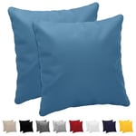 Dreamzie Taie Oreiller 50x50 cm (Lot de 2) 100% Coton Jersey 150 GSM - Bleu - Taie d'oreiller 50 x 50 Coton - Housse de Coussin Résistant et Hypoallergénique pour Oreiller