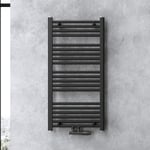 Sogood - doporro Radiateur de Salle de Bain Sèche-Serviette 100x50cm Radiateur Tubulaire Vertical Chauffage à Eau Chaude Gris-Noir