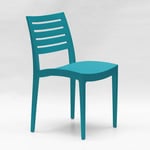 Grand Soleil - Chaise empilable polypropylène pour maison endroits publics et extérieur Firenze Couleur: Bleu