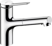 Mitigeur de cuisine avec douchette extractible chromé Hansgrohe Zesis M33 H. 219mm