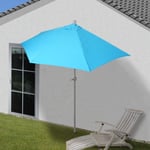 Parasol Parla En Alu, Hémicycle, Parasol De Balcon Uv 50+300cm Turquoise Sans Pied