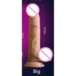 AUCUNE Sextoy,Gros gode silicone souple réaliste avec ventouse mâle pénis artificiel Dick masturbateur jouets sexuels - Type Big 21cm