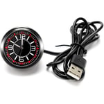 Lectronique Lumineuse Horloge à Quartz de Décoration de Voiture Ornement Mini Horloge de Décoration Intérieure de Voiture,Prise usb - Sollbry