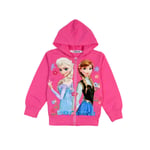 Barn Flickor Frozen Elsa Anna Jacka Varm Zip Hoodie Coat Ytterkläder Z Rose red 120cm