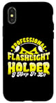 Coque pour iPhone X/XS Porte-lampe de poche professionnel I Keep it Lit Funny