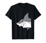 Megalodon Shark Peeking From Side Funny Megalodon Shark T-Shirt