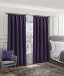 Emma Barclay Cali Pencil Pleat - Woven Thermal Blackout Pencil Pleat Curtains in Amethyst - Width 90 x Drop 90" (228 x 228cm)