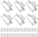 Lot de 6 charnières de porte affleurantes en acier inoxydable de 100 mm, charnières robustes pour bois, charnières affleurantes à roulement à billes, grandes charnières pour portail extérieur