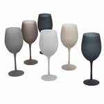 Villa d'Este Home Tivoli Happy Hour Stones Lot de 6 verres à pied en verre 550 ml