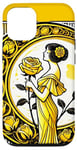 Coque pour iPhone 14 Rose jaune Pinup Girl Illustration Roses Jardin Art