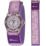 Watch Ravel Girl's Hibiscus - Purple Satin Brushed Silver 27mm Quartz